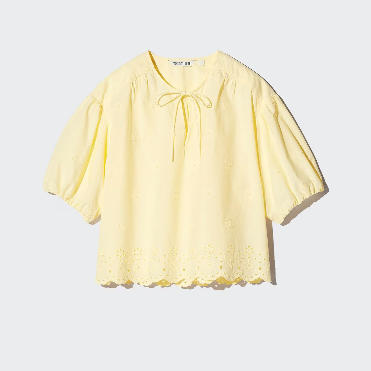 UNIQLO and COMPTOIR DES COTONNIERS エンブロイダリーブラウス/5分袖