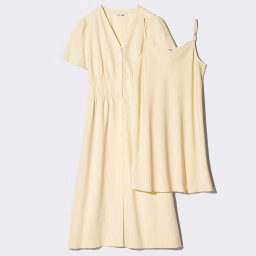 UNIQLO and COMPTOIR DES COTONNIERS リネンブレンドVネックワンピース