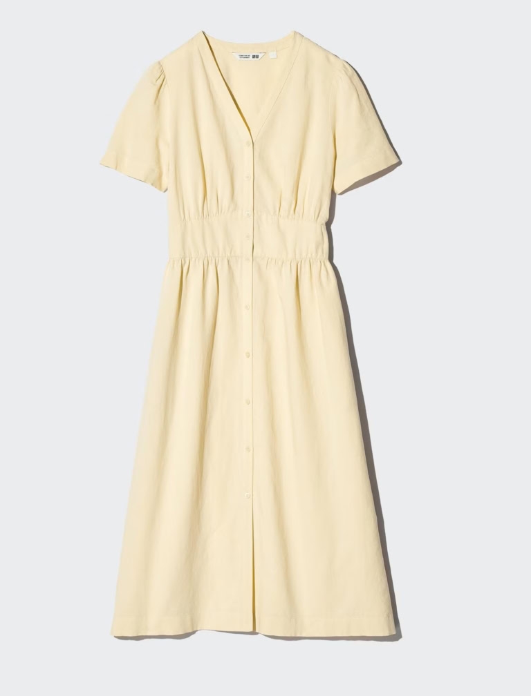 UNIQLO and COMPTOIR DES COTONNIERS リネンブレンドVネックワンピース