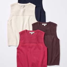 UNIQLO and COMPTOIR DES COTONNIERS コットンクルーネックセーターノースリーブ