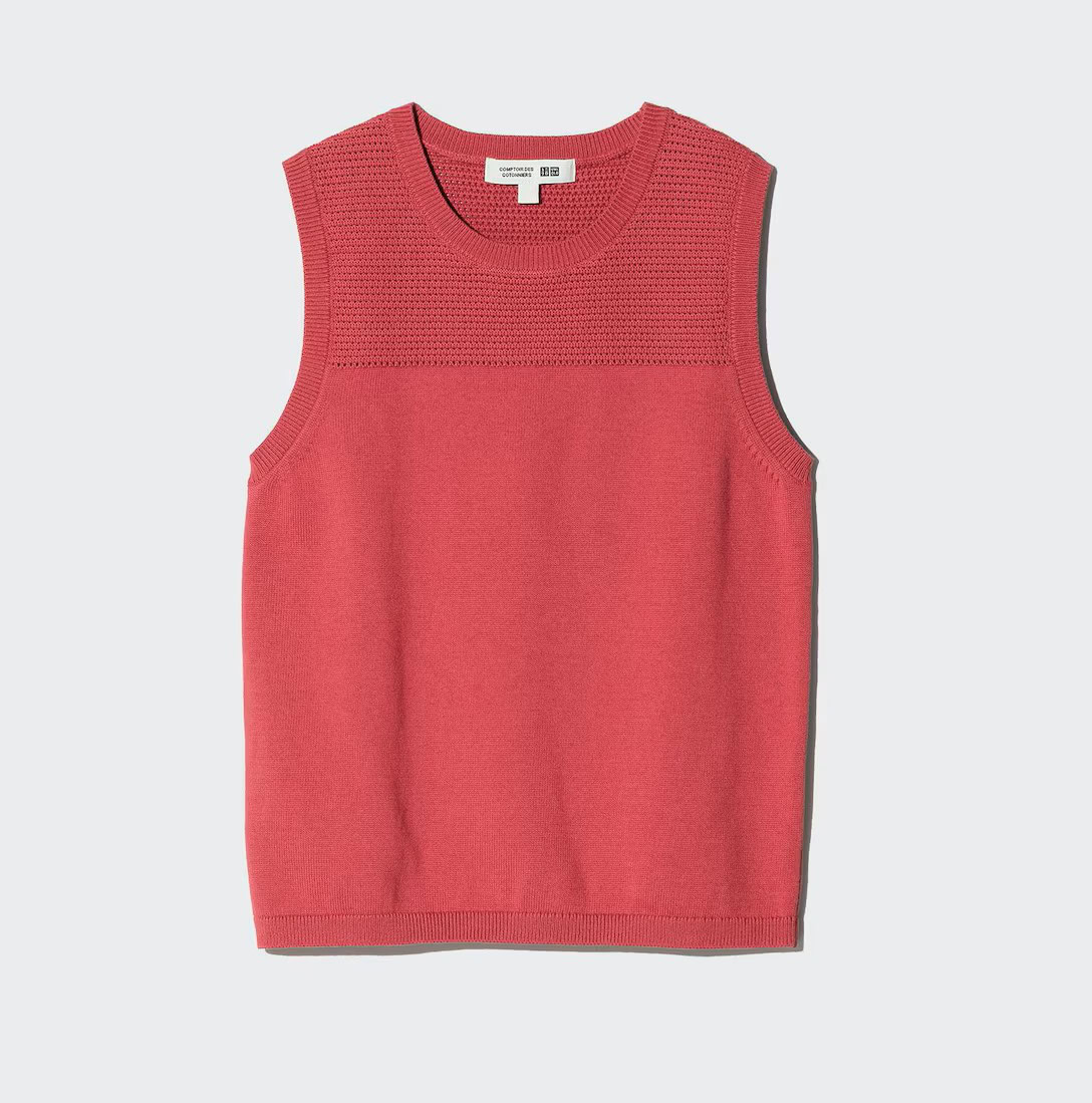 UNIQLO and COMPTOIR DES COTONNIERS コットンクルーネックセーターノースリーブ