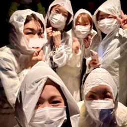 レインコートを着たところ