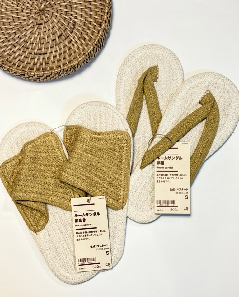 ルームサンダル・鼻緒、ルームサンダル・前あき/無印良品
