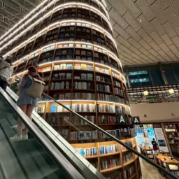 天井まで本棚が広がる「ピョルマダン図書館」