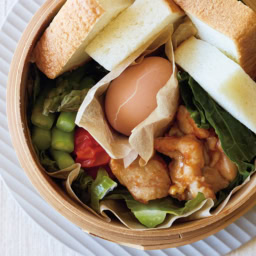 肉とパンの献立加熱後