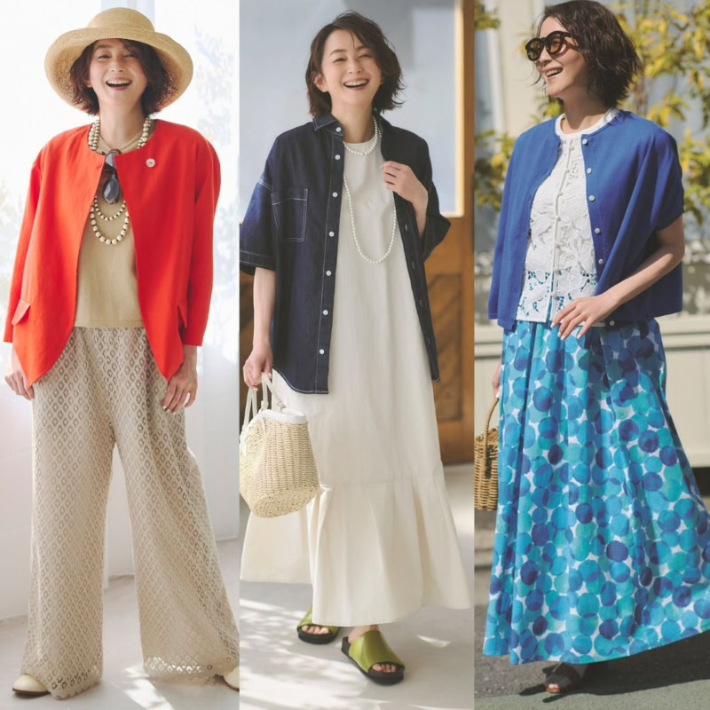【第2位】【60代おしゃれ】旅の目的地別着まわしコーディネイト3選！ハリスのジャケット・ワンピース・レーストップス