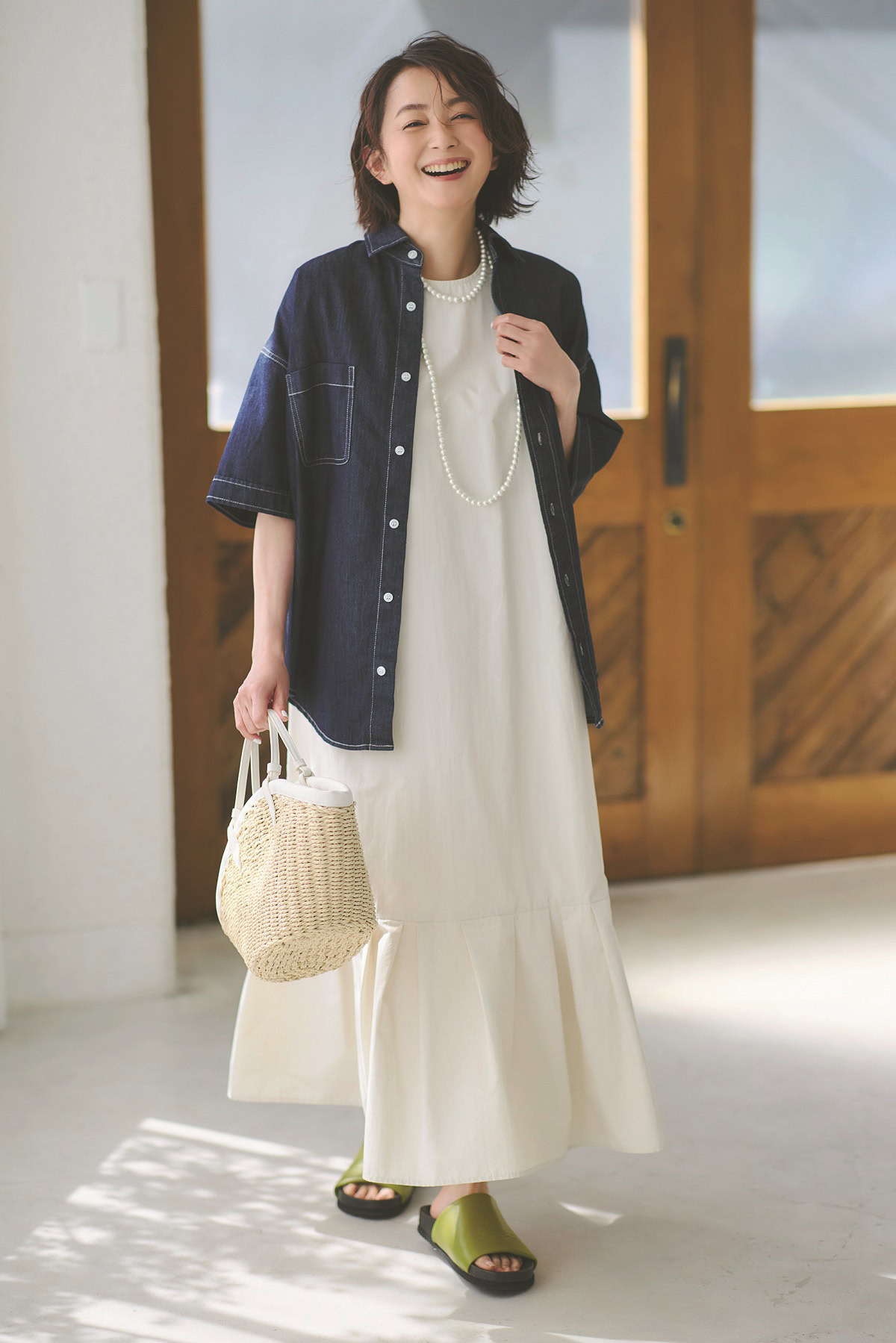 ハリスのワンピースを使ったコーディネート