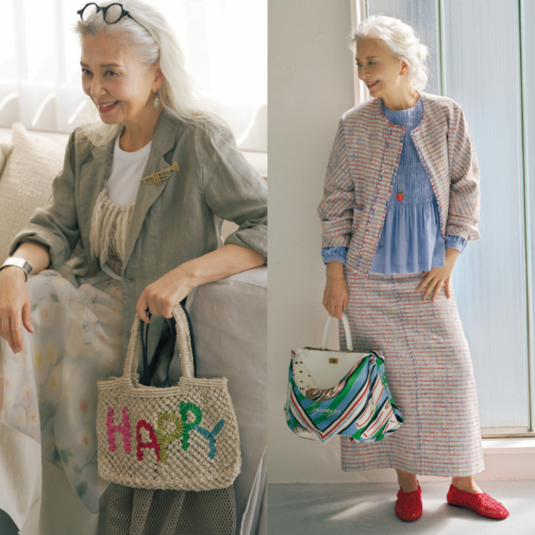 【第5位】【60代ファッション】結城アンナさんの「おしゃれスタイル」リネン＆ツィードのジャケットコーデをご紹介