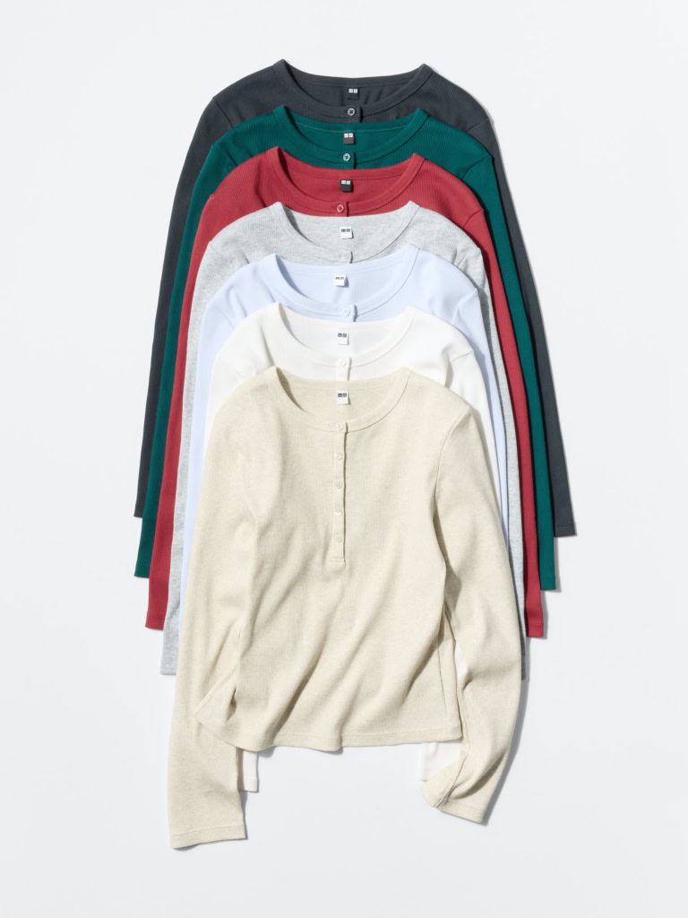 「リブヘンリーネックT」￥1,990→￥1,290〈4/24(金)〜4/30(木)〉／ユニクロ