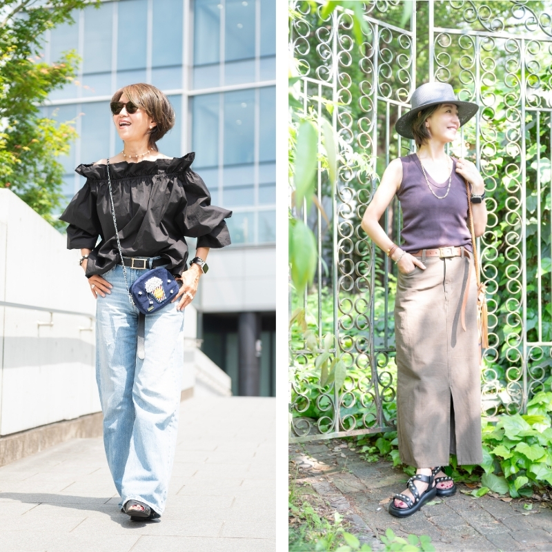 【50代デニム】脚長効果抜群！スタイルアップが叶う最旬デニムコーデ2選【6日間コーデDay5・Day6】