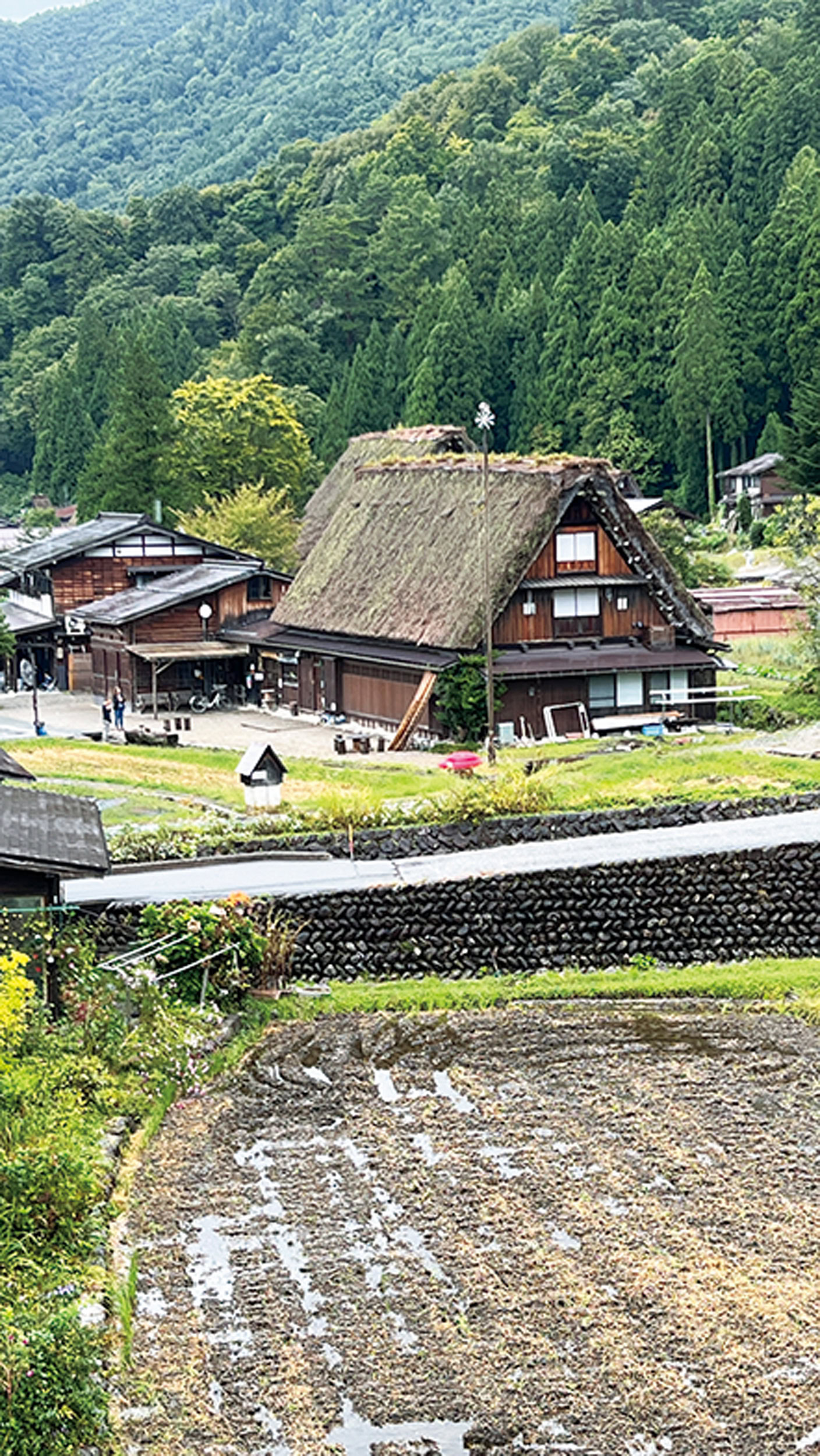 白川郷では、雑誌などで見る光景を目のあたりにして感激。