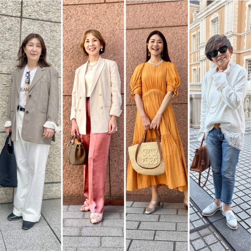【第3位】【50・60・70代スナップ】大人こそ色物を!白、オレンジ、ピンクを取り入れた地味とは無縁のカラーコーデ4選