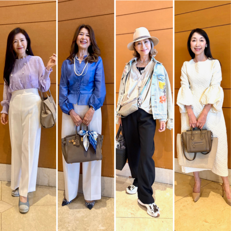 【第5位】【〈恵比寿〉50・60代スナップ】ファッションと美のプロの私服まとめ!大人の華やぎコーデはアクセサリー、スカーフ、シューズにこだわる