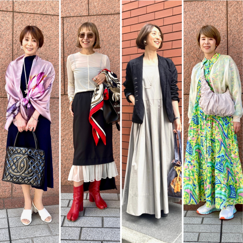 【第3位】【50・60代スナップ】初夏の大人はスカートが似合う！ワンピースやプリーツ、タイトスカートで女性らしく品よく