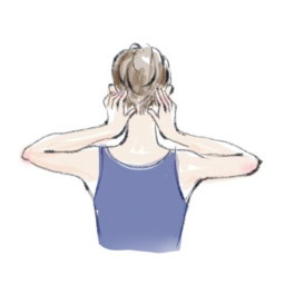 生え際をまんべんなく押す