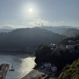 チェックインから夕暮れにかけての景色