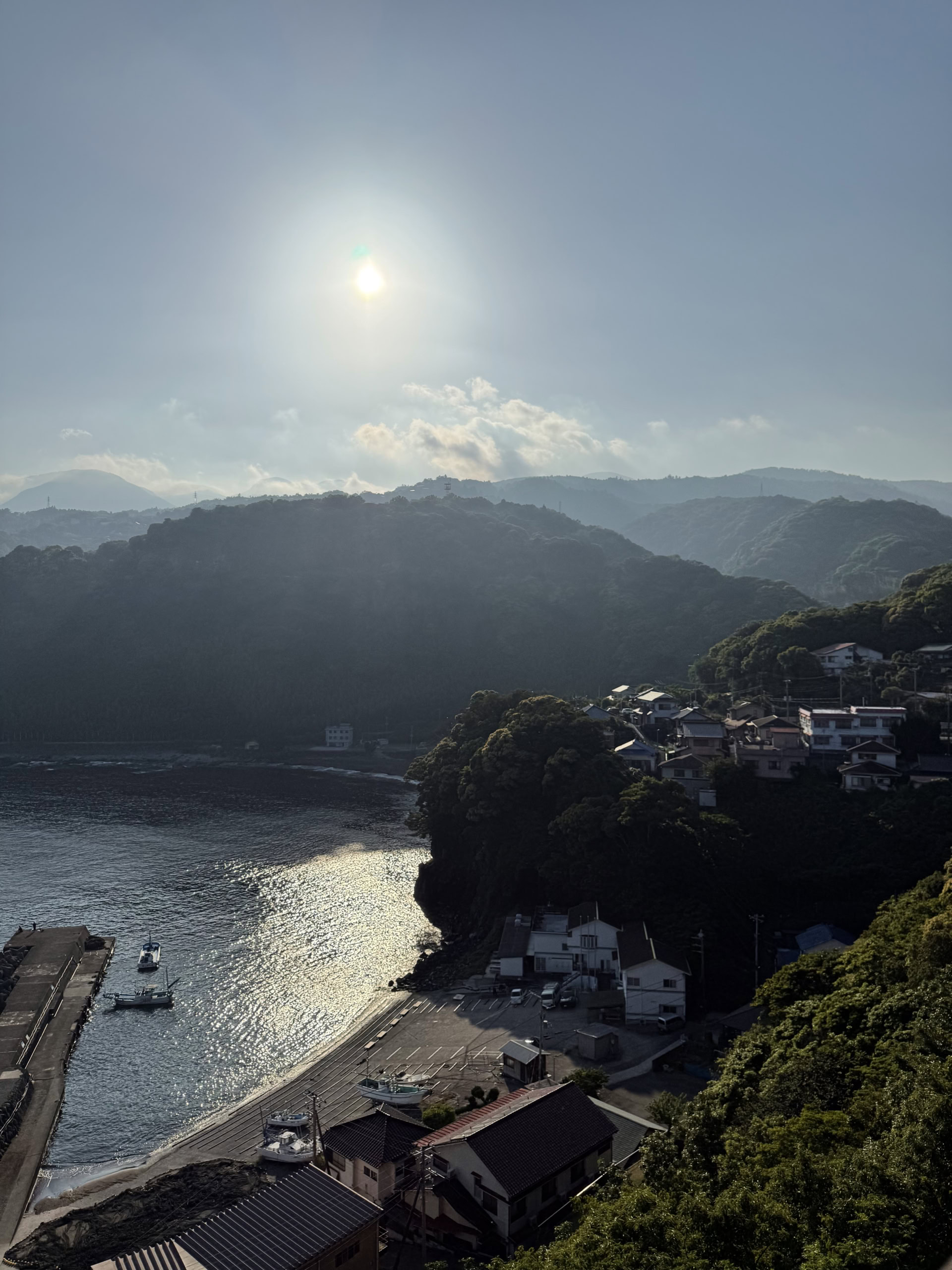チェックインから夕暮れにかけての景色