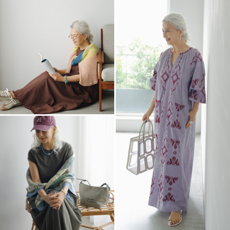 【60代ファッション】夏はやっぱり「ワンピース」！結城アンナさんが選んだ「楽」で「おしゃれ」な着こなし3選