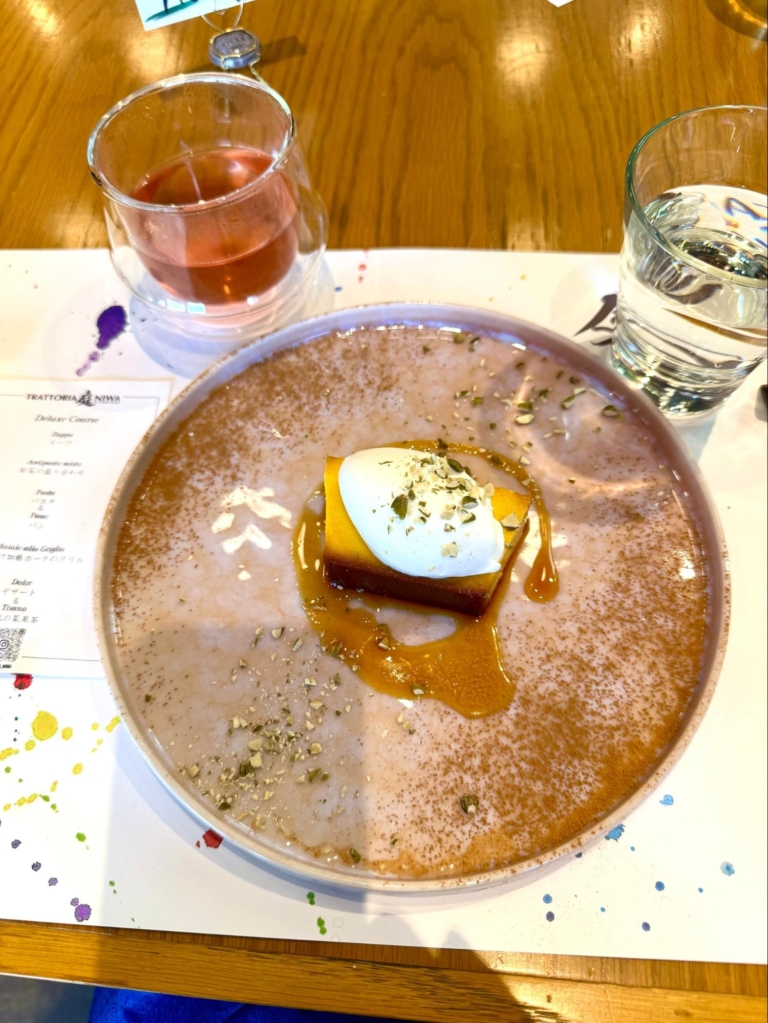 表参道駅近くにあるイタリア料理の名店「TRATTORIA庭」のデザート