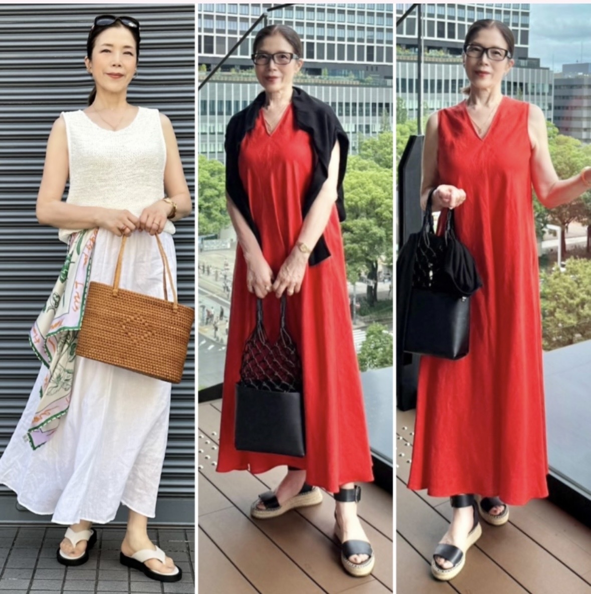 7月24日投稿の【60代夏のスタイルアップコーデ】