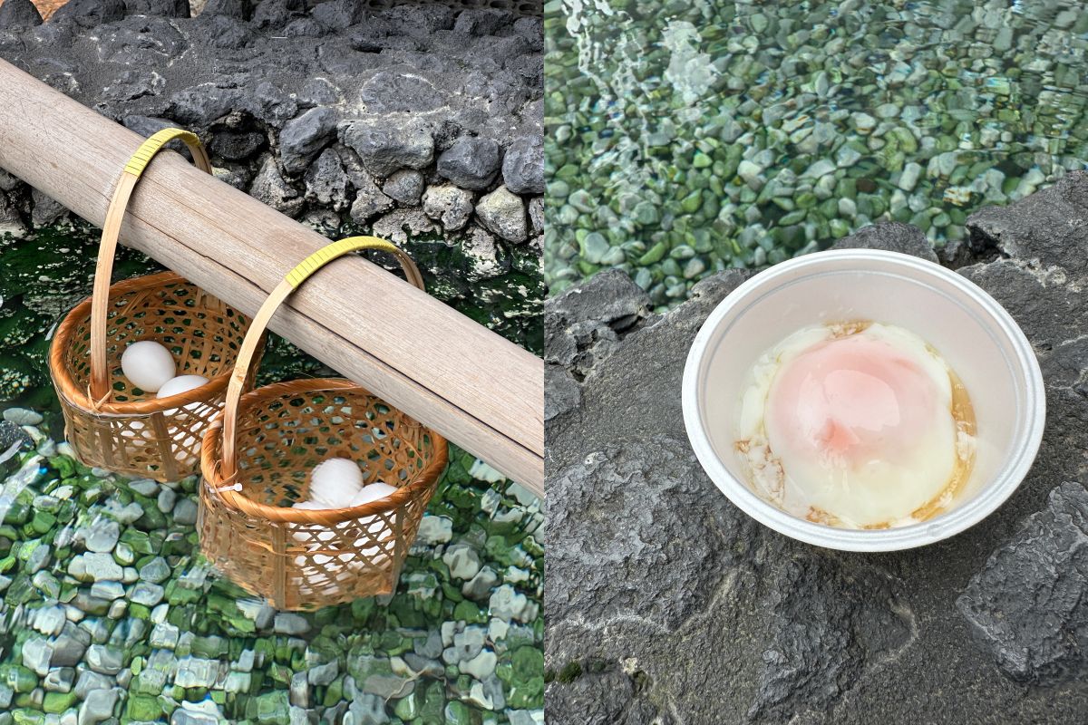 「草津ガラス蔵１号館」の温泉たまご専用の温泉
