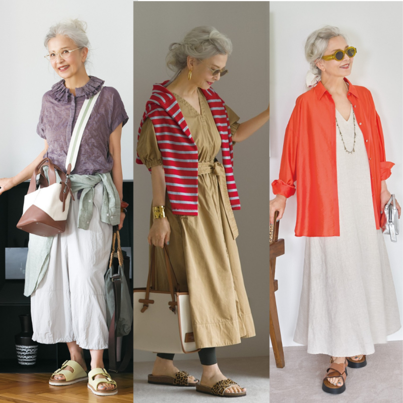 【60代ファッション】猛暑だっておしゃれを楽しみたい!結城アンナさんが着こなす夏の「ワンピース」3選