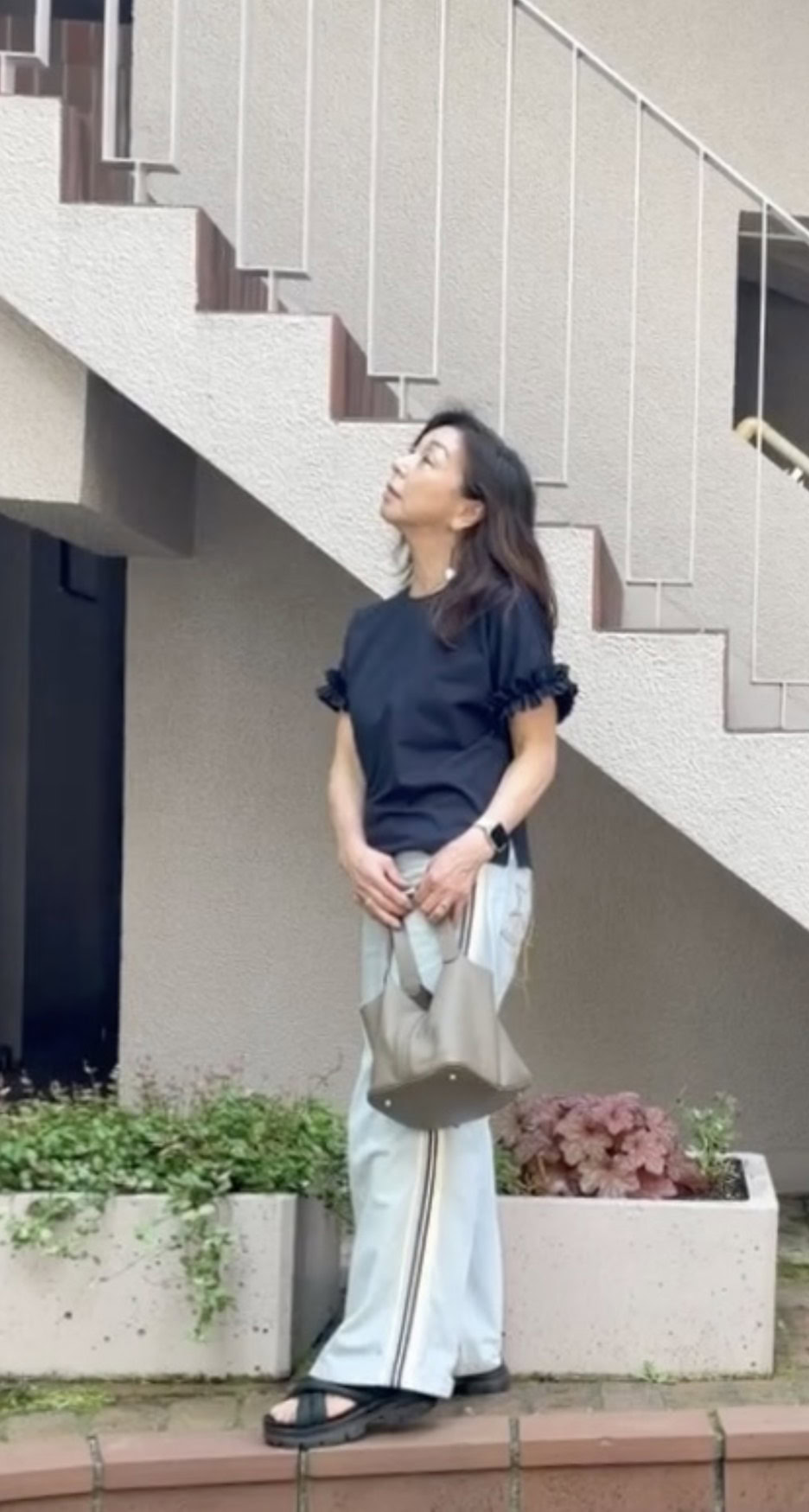 大谷りえ子さんのデニムコーデ