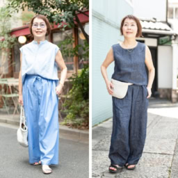 【第2位】【50代低身長コーデ】「ワイドパンツに着られる」を解決！スタイルUPが叶う夏のセットアップコーデ2選【6日間コーデDay1・Day2】