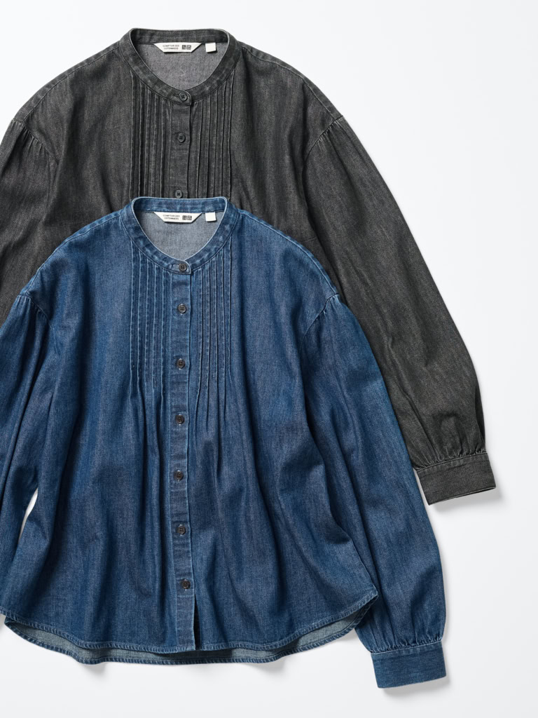 ユニクロアンドコントワー・デ・コトニエ「デニムブラウス」¥3,990