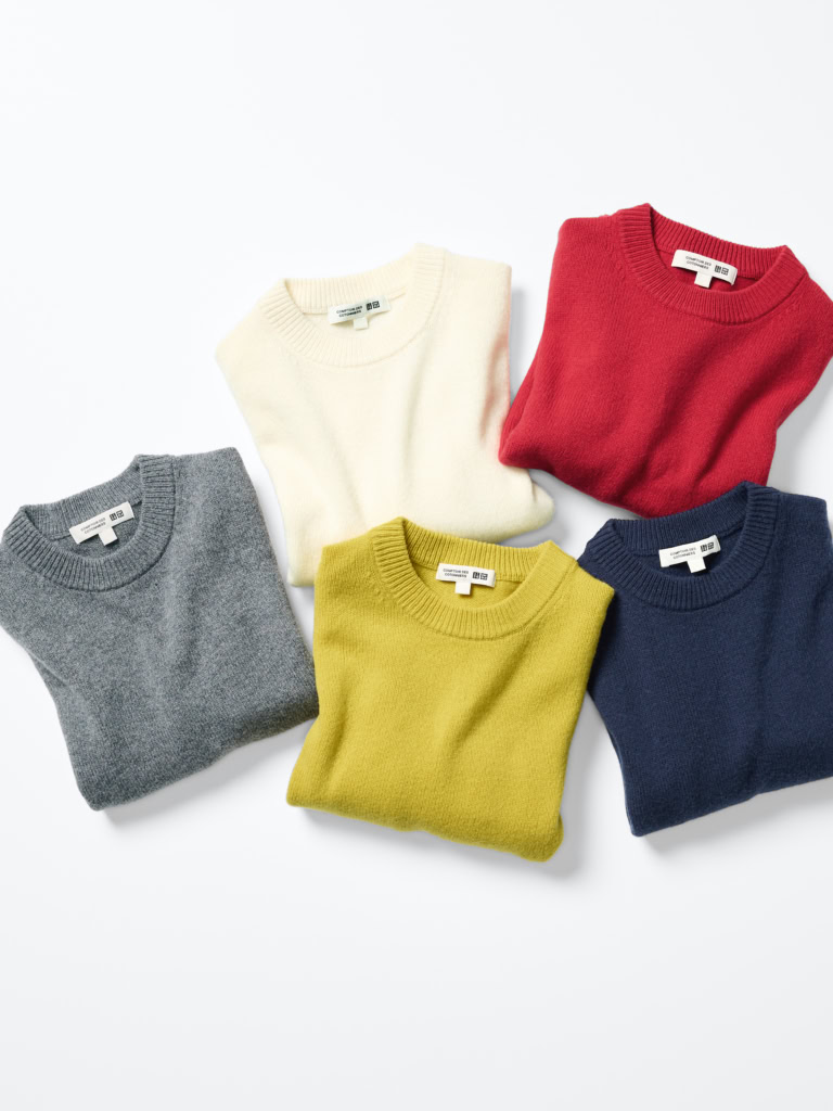 ユニクロアンドコントワー・デ・コトニエ「ラムクルーネックセーター」¥3,990