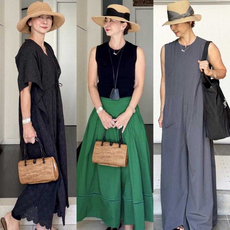 【50代夏ファッション】紫外線防止にも大活躍！　大人の夏のおしゃれには帽子が効く！！ 【近藤和子さんの帽子コーデ3選】