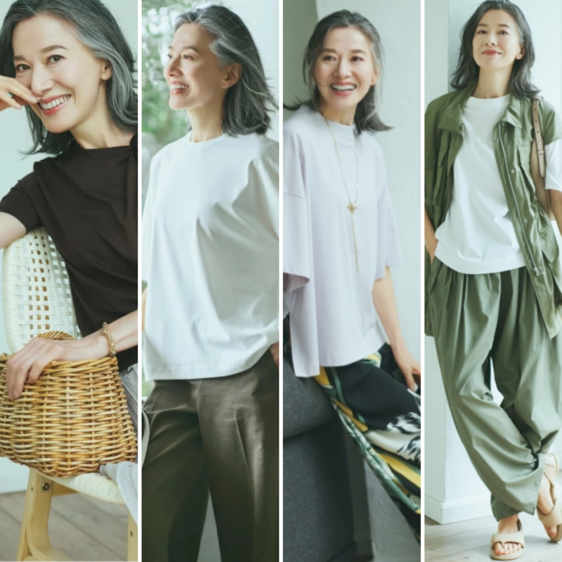 【60代ファッション】まだまだヘビロテしたい「Tシャツ」の体形カバーや選び方のコツを人気スタイリスト地曳いく子さんに教わります!