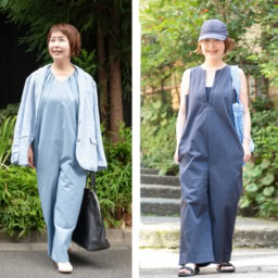 【50代低身長コーデ】オールインワンで作る夏の上品スタイルアップコーデ！好印象に着こなすコツは？【6日間コーデDay5・Day6】