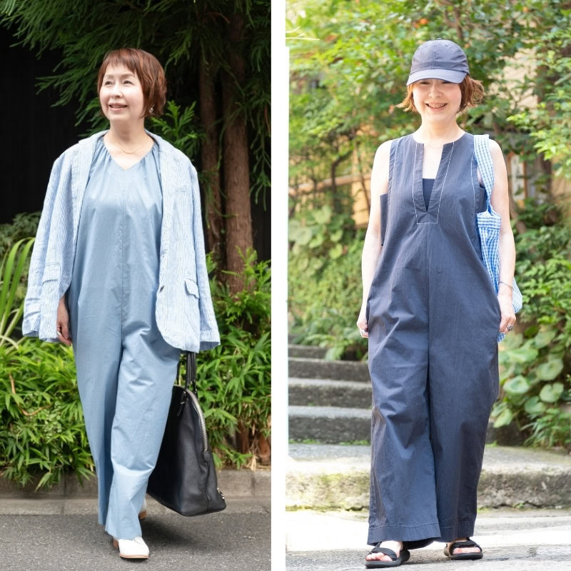 【50代低身長コーデ】低身長でも子どもっぽく見えない!オールインワンで叶える夏の上品スタイルアップ術【6日間コーデDay5・Day6】