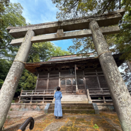 林の奥にあるので、案内がなければ、神社があることに気づきませんでした。