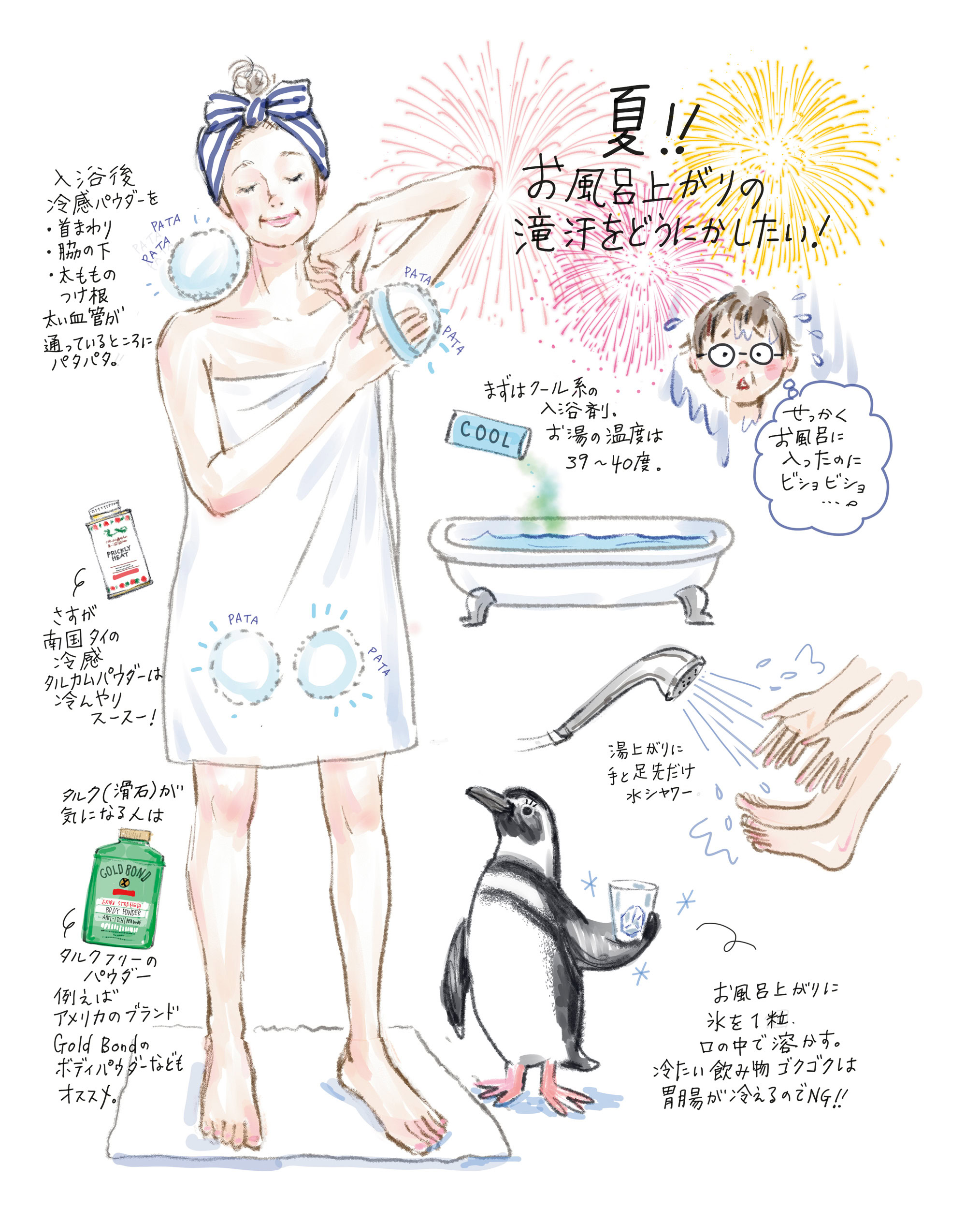 お風呂上がりの滝汗をどうにかしたい！