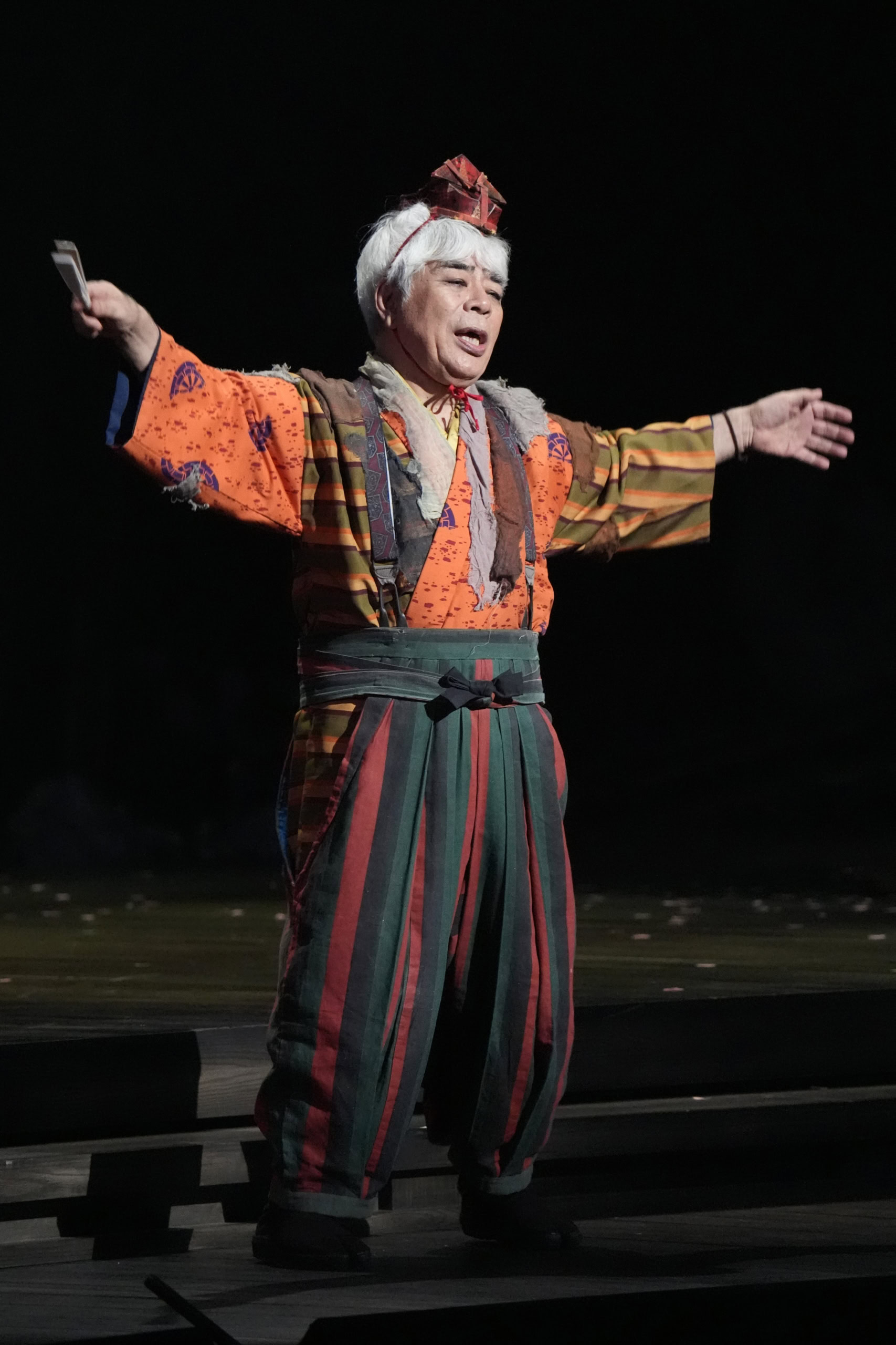 舞台『リア王』　リア王の道化役：小倉久寛さん