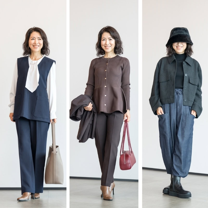 【秋ファッション】着るだけで細見え&スタイルUP!60代のための「プラステ」秋の大人上品スタイル3選【PLST試着会レポート】