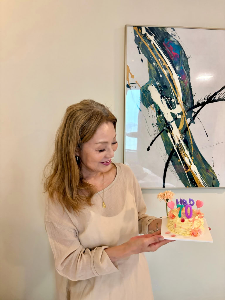 韓国旅行最終日の誕生日祝いの様子