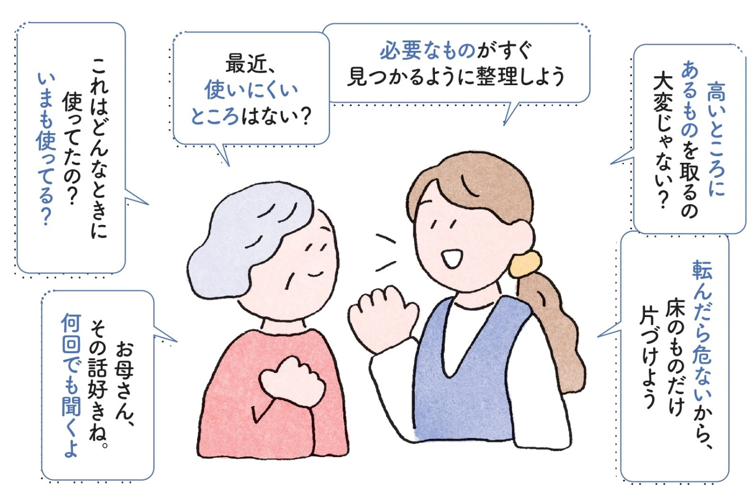 実家を片づける際の親への声がけ例