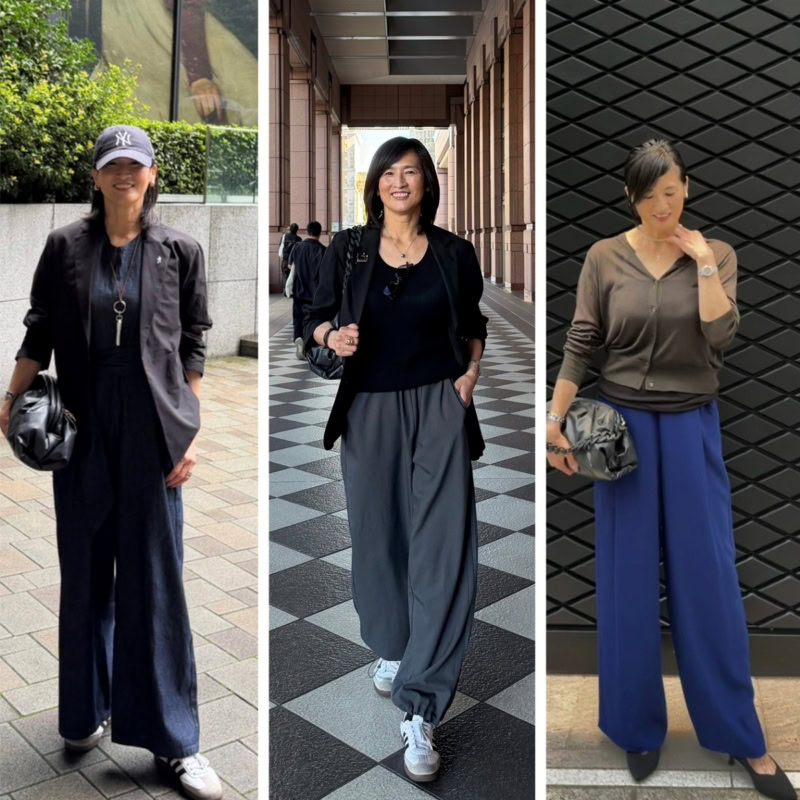 【60代おしゃれブログ】ユニクロの夏アイテムやお気に入りのノースリーブオールインワンを「初秋スタイル」に仕上げた素敵ブロガー豊田真由美さんの「私服コーデ」3選