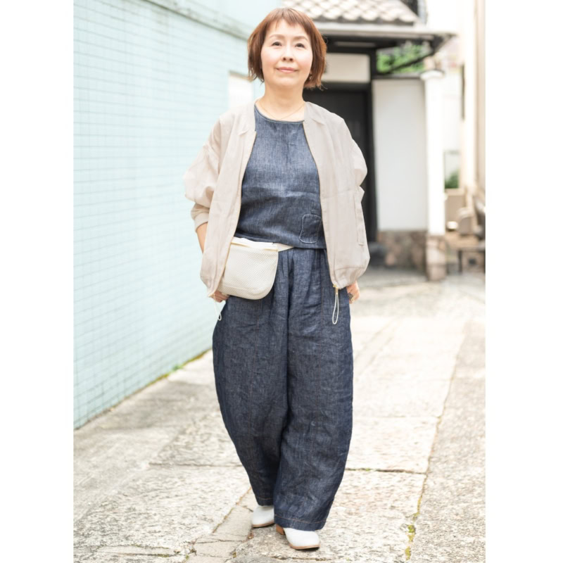 【大人の重ね着リアルスナップ】低身長さんにおすすめ！夏のセットアップにプラス１着で、秋仕様に変身！【50代・60代ファッション】 
