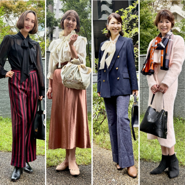 【第9位】【50代・60代の秋ファッション4選】お呼ばれコーデは顔周りが映える首元がポイント!秋の華やぎテクをチェック〈虎ノ門〉