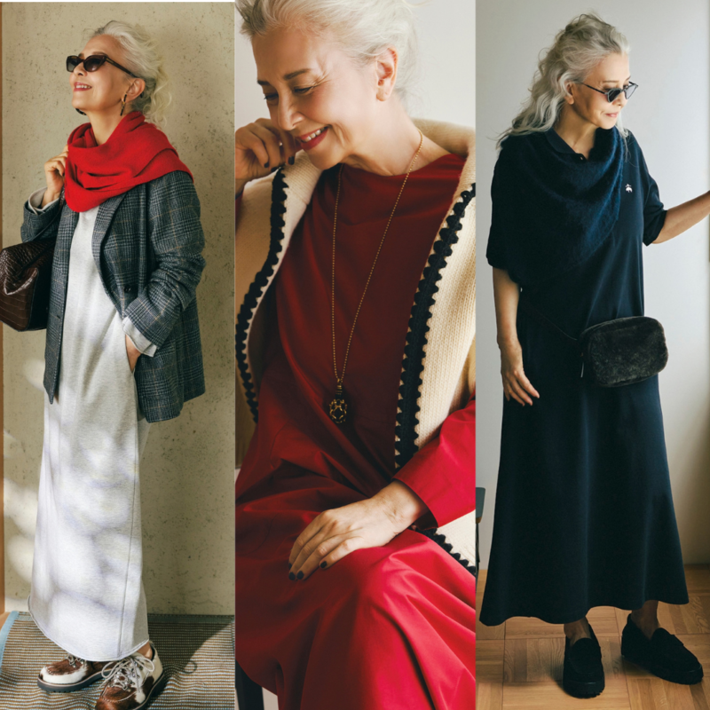 【60代ファッション】今買って冬まで使える!「ストール」&「セーター」結城アンナさんが選んだ〈ニットスタイル3選〉